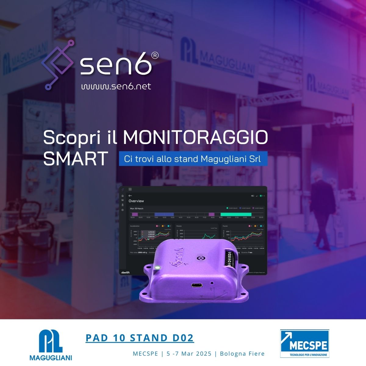 sen6 X MAGUGLIANI srl IOT MONITORING SYSTEM MECSPE 2025